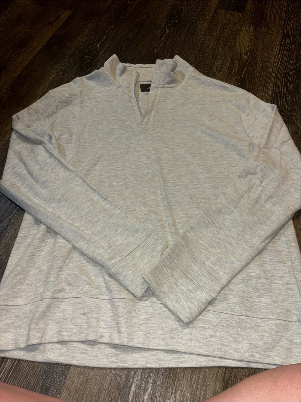 JEFF quarter zip 
Men's Light Gray Quarter-Zip Pullover Sweater